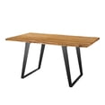 thumbnail image 1 of 60 Inch Dining Table, Black Natural, Wood, Rectangular, Kitchen Cafe Bistro Hospitality Restaurant, Modern Contemporary HB35896, 1 of 12