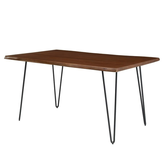 60 Inch Dining Table, Brown Black, Wood, Rectangular, Kitchen Cafe Bistro Hospitality Restaurant, Modern Contemporary HB34382