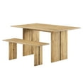 thumbnail image 1 of 60 Inch Dining Table, Brown Oak, Wood, Rectangular, Kitchen Cafe Bistro Hospitality Restaurant, Modern Contemporary HB35899, 1 of 6