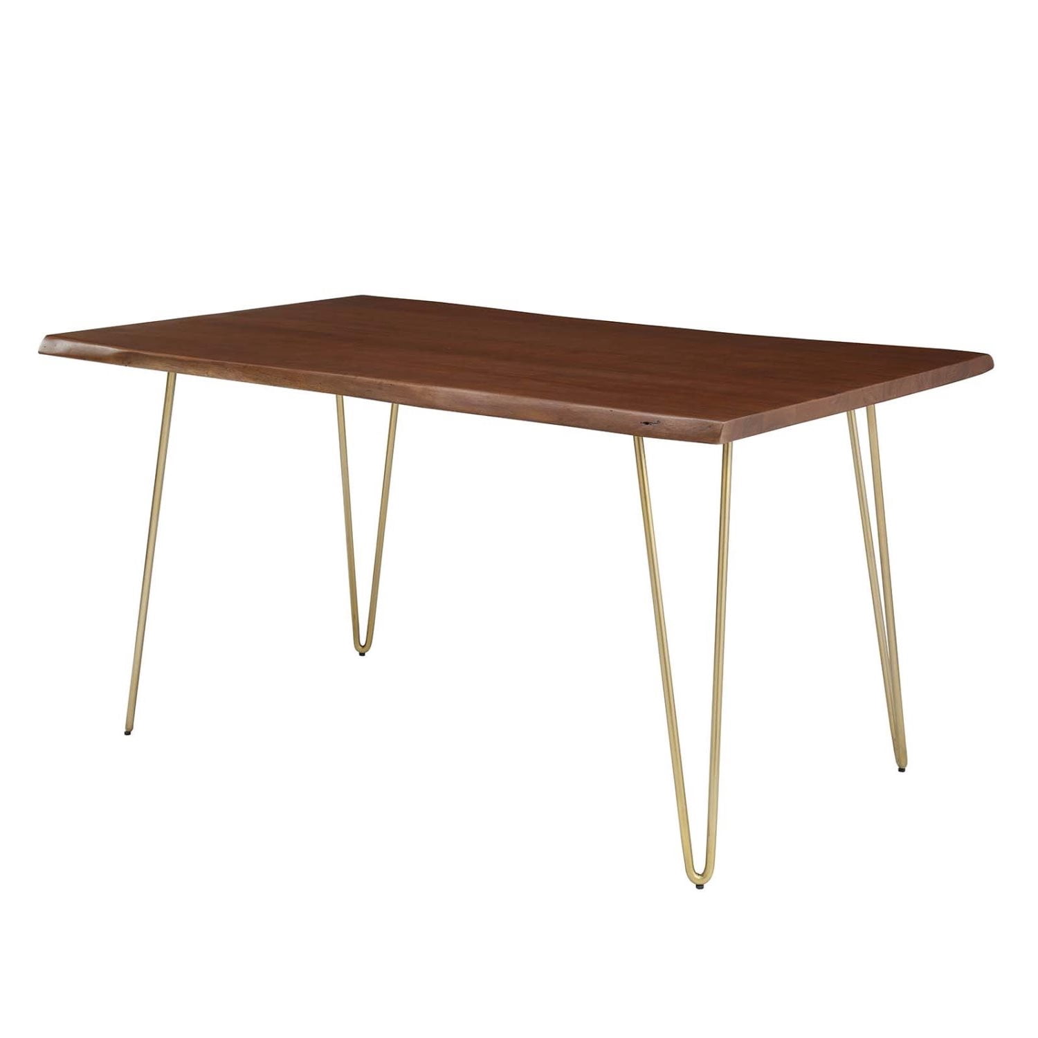 60 Inch Dining Table, Walnut Gold, Wood, Rectangular, Kitchen Cafe ...