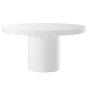60 Inch Dining Table, White, Wood, Round, Kitchen Cafe Bistro Hospitality Restaurant, Modern Contemporary HB33532