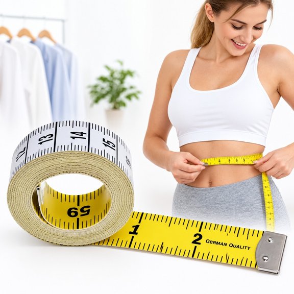 60 Inch Double Sided Soft Vinyl Sewing Measuring Tape, 1.5 Meter Body Tape for Dressmaking Tailoring and Clothing Alterations