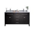 thumbnail image 1 of 60 Inch Double Sink Espresso Cabinet With White Stripes Counter Top - Color Black - Laviva, 1 of 2