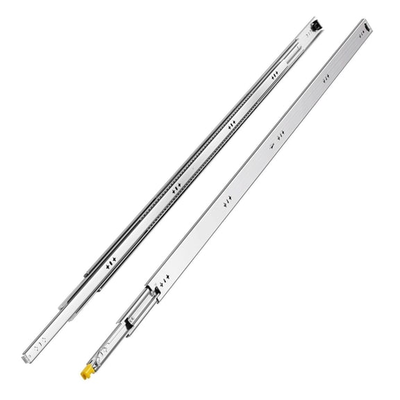 60 Inch Drawer Slides Heavy Duty 250lbs, 1 Pair Locking Full Extension Slides, Side Mount Ball Bearing, 3-Fold Slides for Cabinets