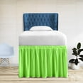 thumbnail image 1 of 60 Inch Drop Length Dorm Room Bed Skirt | Twin XL Lightweight Ruffled Ruffled Dorm Bedskirt | College Dorm Bed Skirts | Microfiber Made | Parrot Green Solid, 1 of 7
