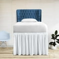 thumbnail image 1 of 60 Inch Drop Twin XL Size Dorm Bed White Solid Bed Skirt Lightweight Ruffled Pattern Split Corner Premium Hotal Quality With Flexible Elastic & Fade Resistent, 1 of 7