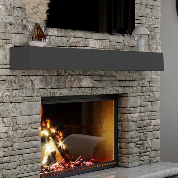 60 Inch Floating Fireplace Mantel Shelf - Slate Grey Matte Finish Modern
