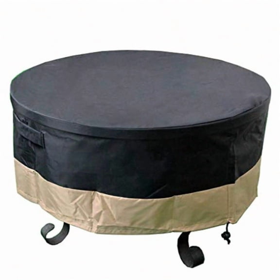 60 Inch Heavy Duty Waterproof Round Fire Pit/Table Cover Weather Resistant Material Patio Cover 60 D X 24 H