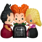 60 Inch Hocus Pocus Sisters with Tombstone with LEDs Scene Disney for Halloween by Airblown Inflatables