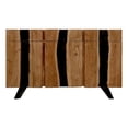 thumbnail image 1 of 60 Inch Industrial Wood Sideboard Buffet Cabinet with 3 Drawers-Brown & Black, 1 of 13