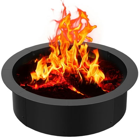 60 Inch Inner / 64 Inch Outer Fire Pit Ring, Heavy Duty Steel Metal Fire Ring Liner for Outdoor DIY Fire Pits