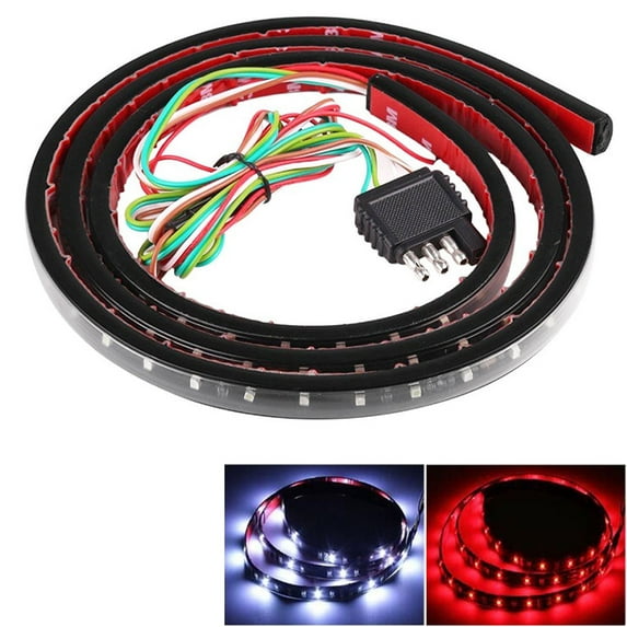 60 Inch LED Truck Tailgate Light Bar Strip, Weatherproof Red White Reverse Brake Light with 90 LED, Multi-Function Turn Signal Running for Truck, SUV, RV, Trailer