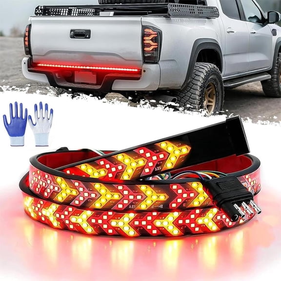 60-Inch Led Tailgate Light Bar Strip, IP67 Waterproof, 2026 Upgraded Sequential Arrow LED Signal Strip, with Signal Break Reverse, Easy Installation for Truck, SUV and Trailer