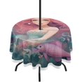 60 Inch Mermaid Round Picnic Tablecloth, Waterproof Table Cloth with