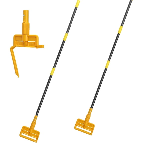 60 Inch Metal Mop Handle, 2 Count, Commercial Heavy Duty Floor Cleaning Replacement