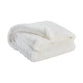 thumbnail image 1 of 60 Inch Modern Soft Faux Fur Throw Blanket, Solid Reverse, Polyester, White, 1 of 5
