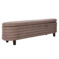 thumbnail image 1 of 60 Inch Modern Storage Bench Deep Channel Tufted Polyester Fabric Gray- Saltoro Sherpi, 1 of 5
