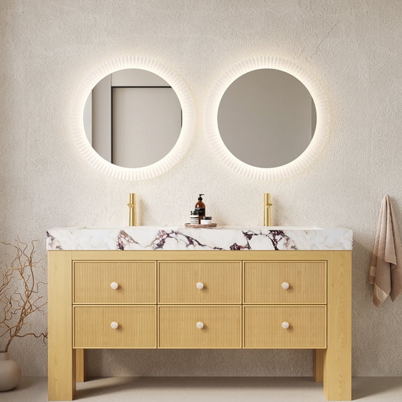 60-Inch, Oak Woodgrain, Eco - friendly Varnish - Environmentally Friendly - Bathroom Health - Safe Material