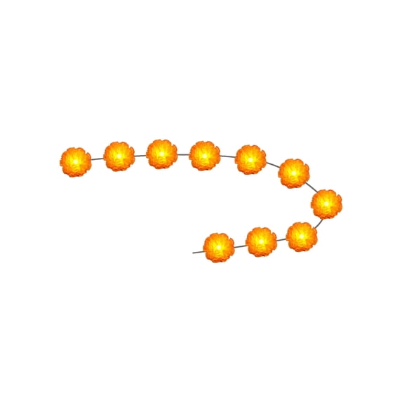 60 Inch Orange Marigold Halloween String Lights, Battery Operated, Halloween Decorations for Home, Fairy String Lights for Indoor and Outdoor Fall and Halloween Ambience, 1 Pack