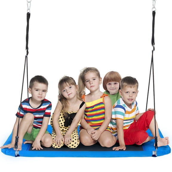 60 Inch Platform Swing for Kids and Adults 700lbs Capacity Outdoor Tree Swing with 900D Oxford Fabric Seat 2 Hanging Straps Adjustable Ropes