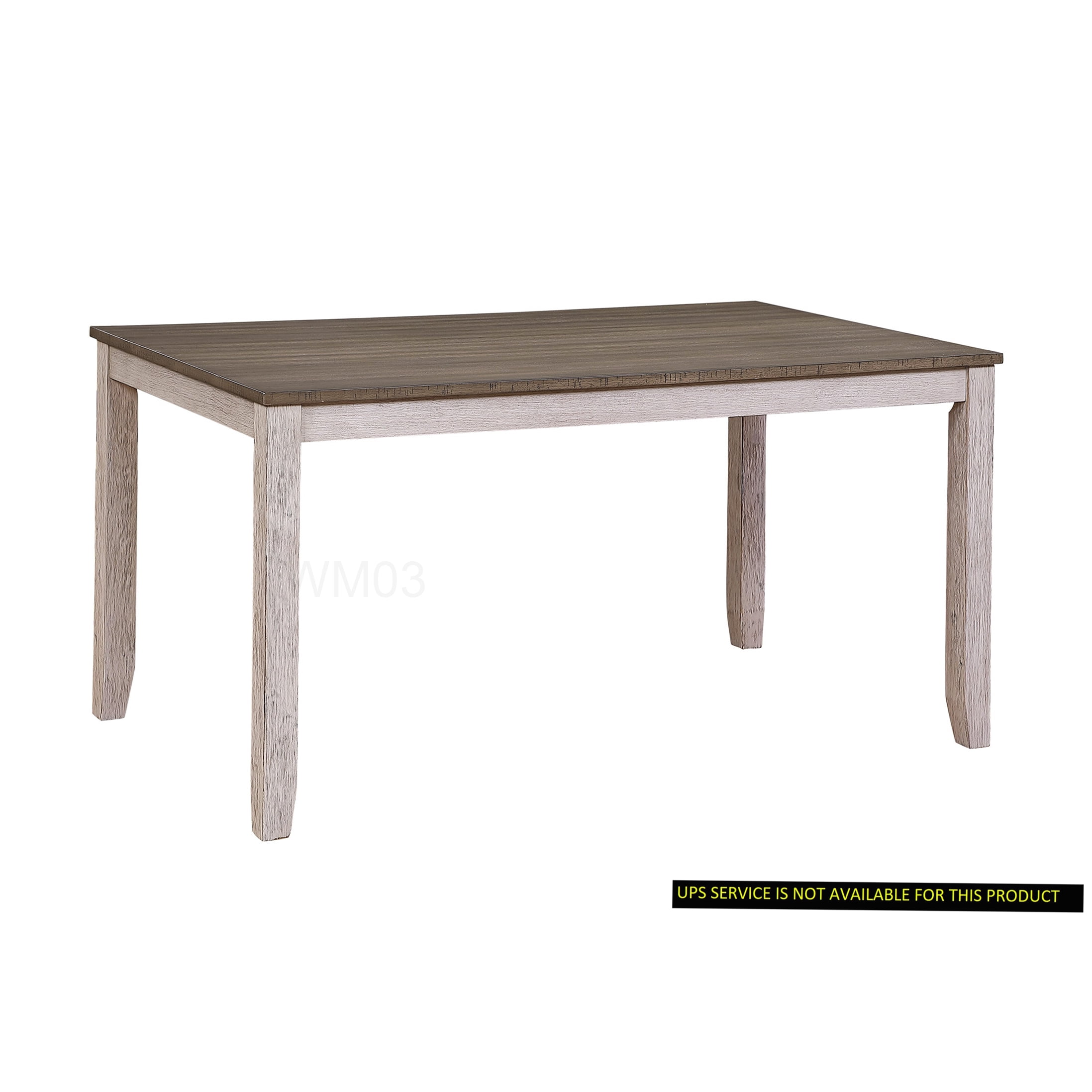 60 Inch Rectangular Dining Table with Two-Tone Finish, Transitional ...