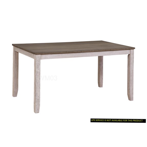 60 Inch Rectangular Dining Table with Two-Tone Finish, Transitional Style Wood Table for Dining Room
