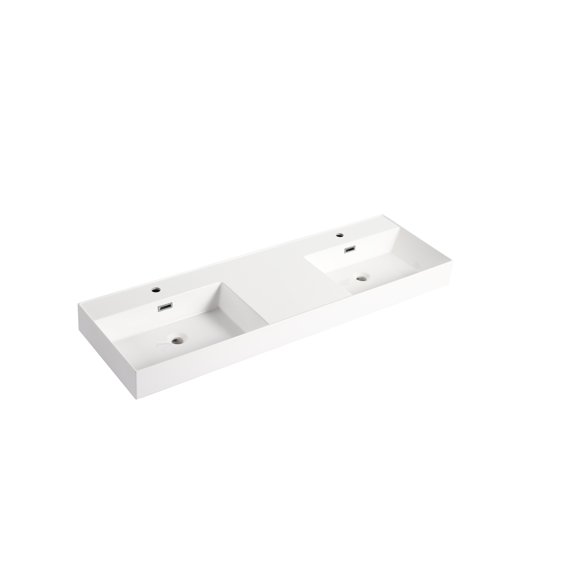 60 Inch Resin Basin For Bathroom Furniture, American White Oak, -, Space Saving Vanity Counter Bath, , Option