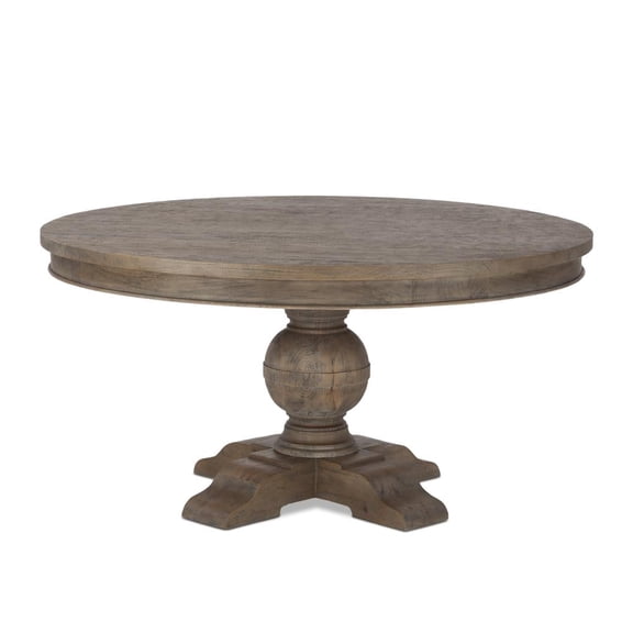 60-Inch Round Dining Table in Weathered Teak Finish, Belen Kox
