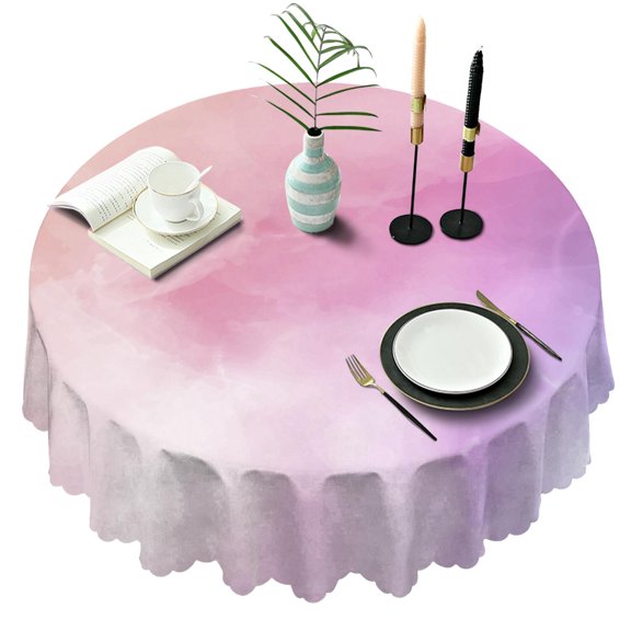 60 Inch Round Lace Tablecloth Water Resistant Washable, Aurora Psychedelic Trippy Print