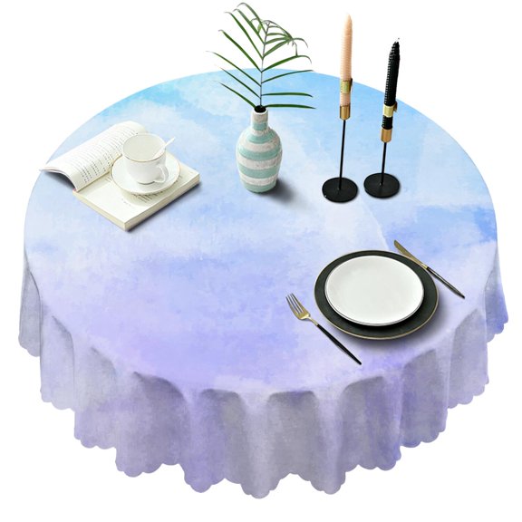 60 Inch Round Lace Tablecloth Water Resistant Washable, Aurora Psychedelic Trippy Print