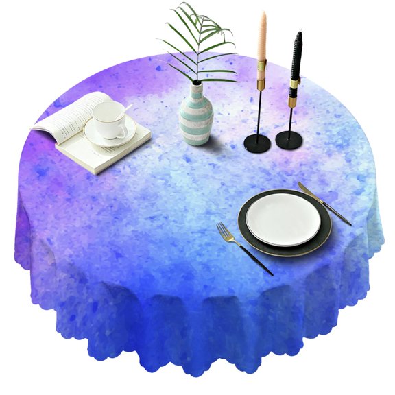 60 Inch Round Lace Tablecloth Water Resistant Washable, Aurora Psychedelic Trippy Print