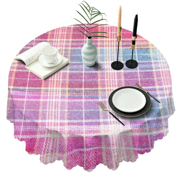 60 Inch Round Lace Tablecloth Water Resistant Washable, Denim Jean Cowboy Style