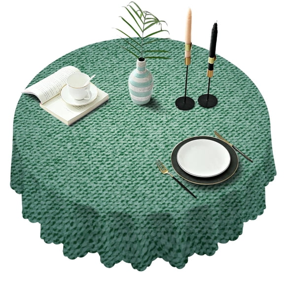 60 Inch Round Lace Tablecloth Water Resistant Washable, Denim Jean Cowboy Style