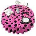 thumbnail image 1 of 60 Inch Round Lace Tablecloth Water Resistant Washable, Leopard Animal Print, 1 of 5