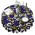 thumbnail image 1 of 60 Inch Round Lace Tablecloth Water Resistant Washable, Leopard Animal Print, 1 of 5
