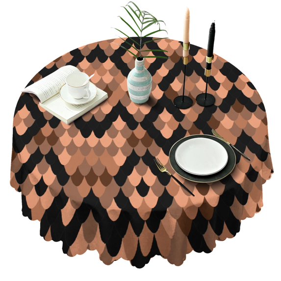60 Inch Round Lace Tablecloth Water Resistant Washable, Leopard Animal Print