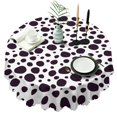 thumbnail image 1 of 60 Inch Round Lace Tablecloth Water Resistant Washable, Leopard Animal Print, 1 of 5