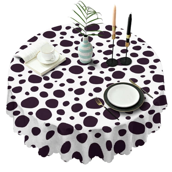 60 Inch Round Lace Tablecloth Water Resistant Washable, Leopard Animal Print