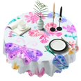 thumbnail image 1 of 60 Inch Round Lace Tablecloth Water Resistant Washable, Monarch Butterfly Aesthetic, 1 of 5