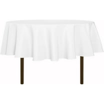60 Inch Round Tablecloth (Fits 20-48 Inch Tables), Water Resistant Spill Proof Washable Polyester Table Cloth Decorative Fabric Table Cover for Dining, Buffet Parties and Camping, White
