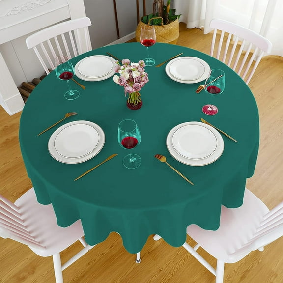 60 Inch Round Tablecloth - Wrinkle-Resistant Polyester, 9 Colors