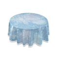 thumbnail image 1 of 60 Inch Round Tablecloth with White Lace Trim Fall Table Cover for Elegant Dining Decor Delicate Snowflakes Patter, 1 of 8