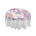 thumbnail image 1 of 60 Inch Round Tablecloth with White Lace Trim Fall Table Cover for Elegant Dining Decor Pastel Colors Unicorn, 1 of 8