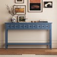 thumbnail image 1 of 60-Inch Rustic Entryway Console Table, Long Sofa Table with 2 Small Drawers and 2 Larger Drawers, Bottom Shelf for Storage (Antique Navy), 1 of 9
