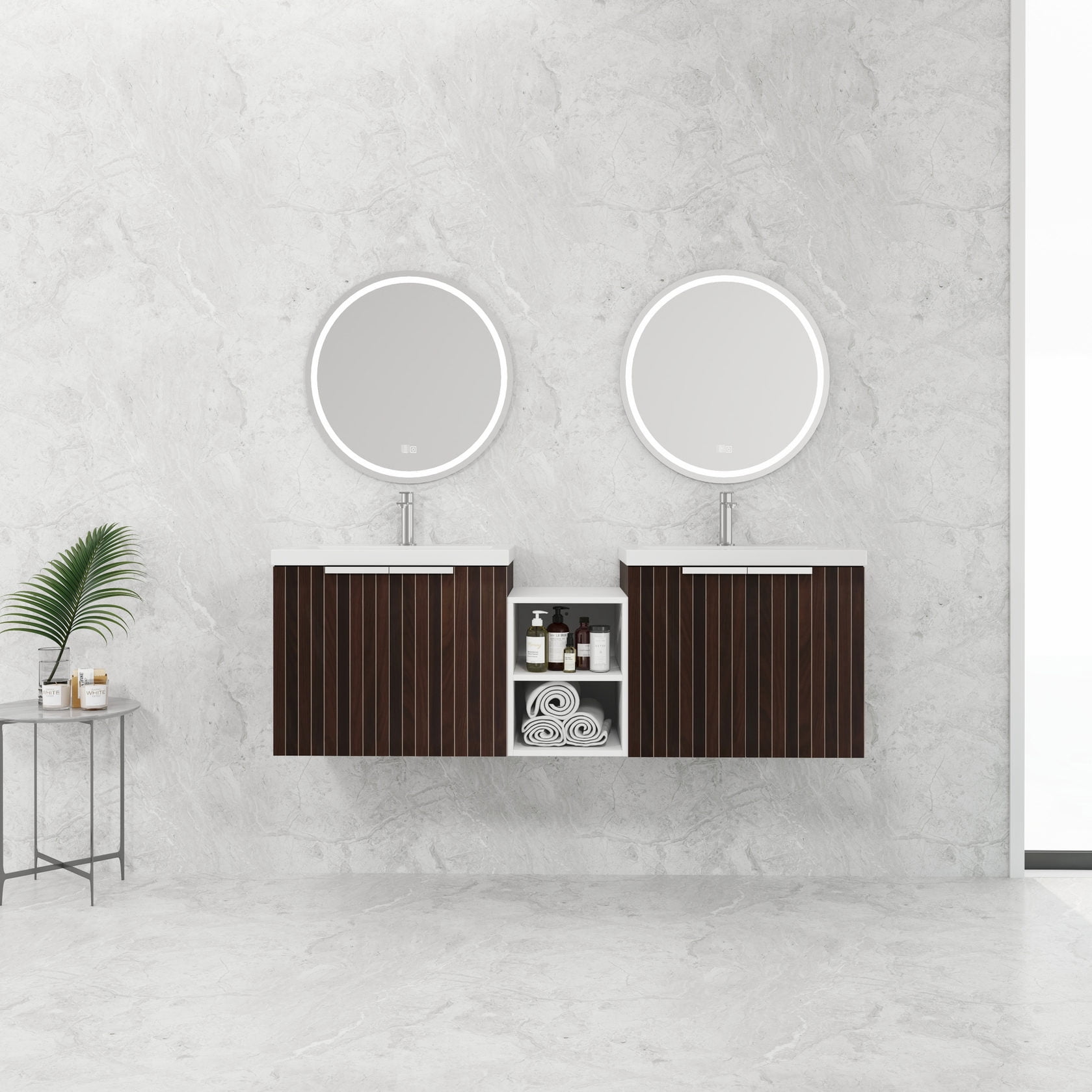 Picture Idea: 60 Inch Soft Close Bathroom Vanity With Resin Basin And