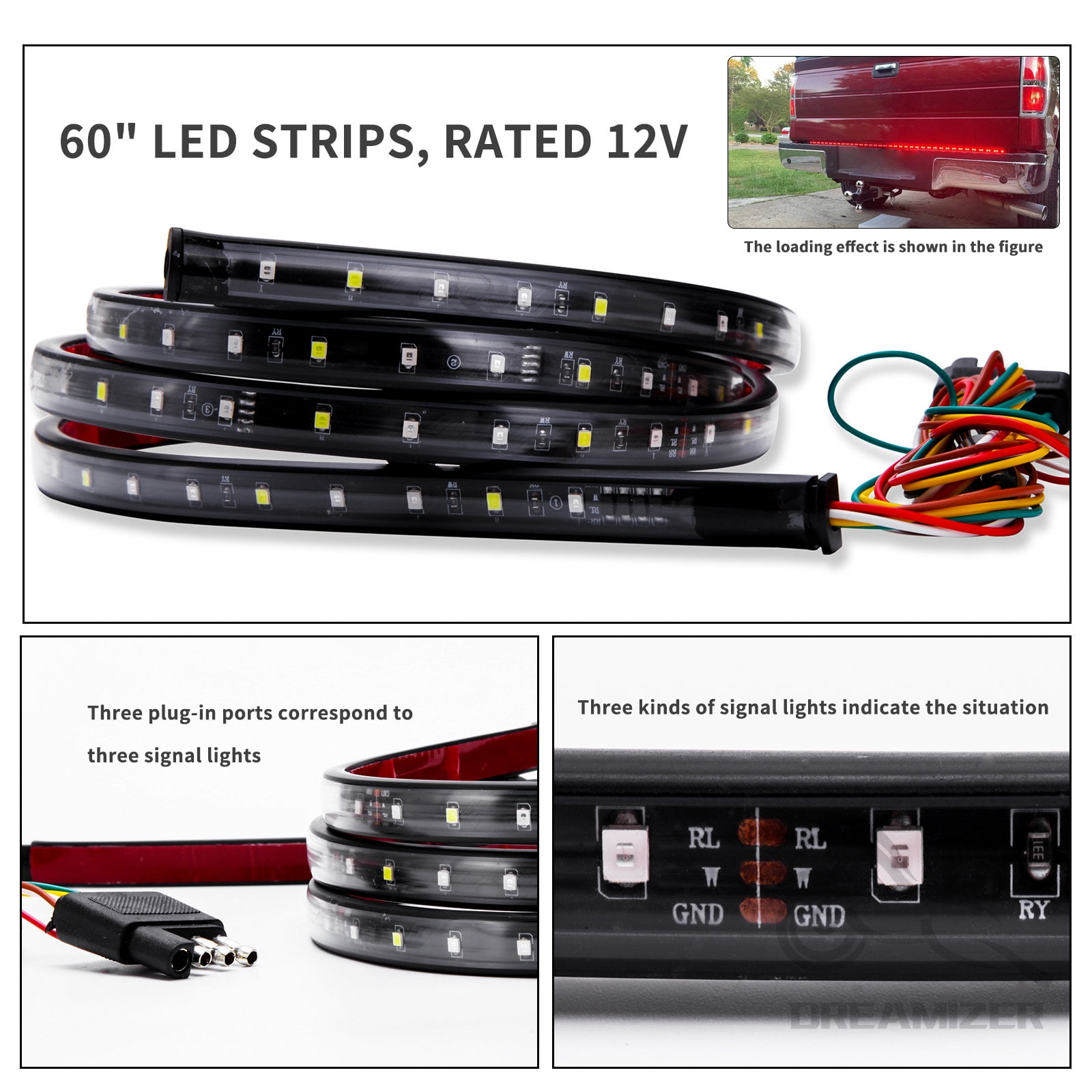 YM E-Bright Car Led Lights Exterior RGB Hood Light Strip - Foto 13