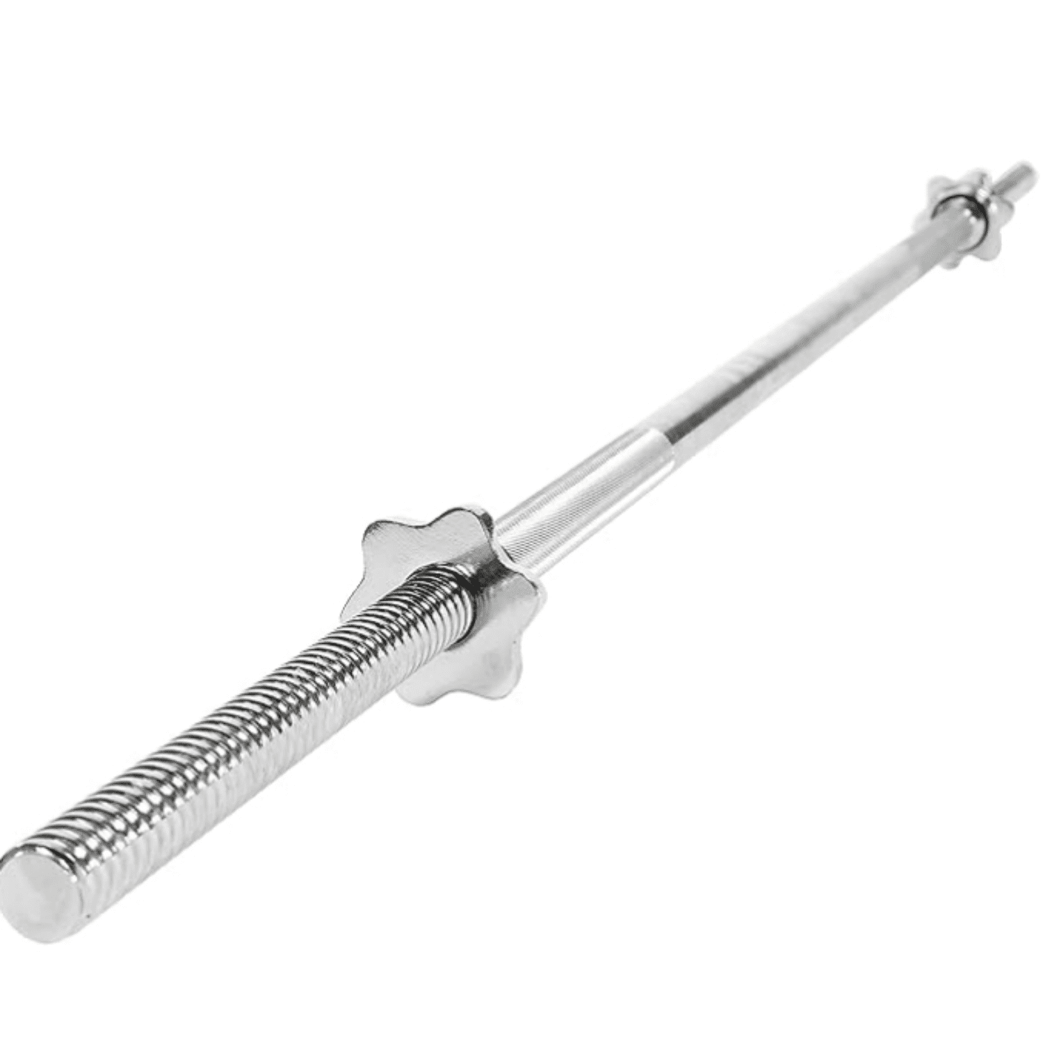 60 Inch Threaded Chrome Barbell Bar, 1 Inch Barbell Diameter with Ring Collars - STBB-60
