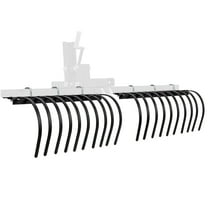 60 Inch Tractor Rake, Pine Straw Needle Rake, Durable Powder Coated Steel Spring Landscape Rake Fit for Removal of Rock, Grass Clumps and Debris, Prep for Seeding