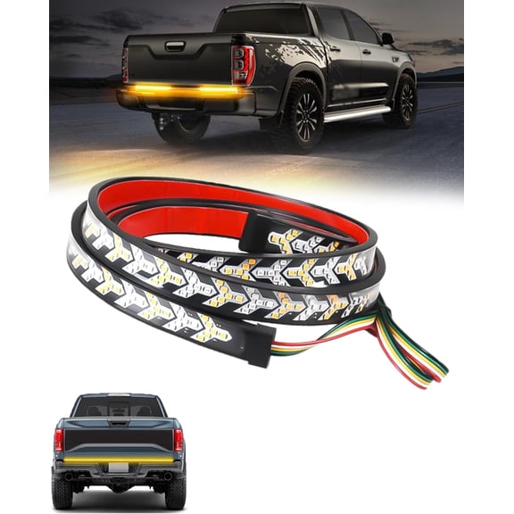 60 Inch Truck Tailgate Strip Light LED Bar Signal Break Reverse, Truck Tailgate Light Bar, Waterproof Plug and Play Tailgate Bed Light, Universal Fit for Trucks, SUVs & Cars