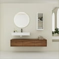 thumbnail image 1 of 60-Inch Wall-Mounted Bathroom Vanity with Resin Sink and Side Cabinet, 3 Soft-Close Drawers, Floating Mount Design for Modern Bathrooms, 1 of 9